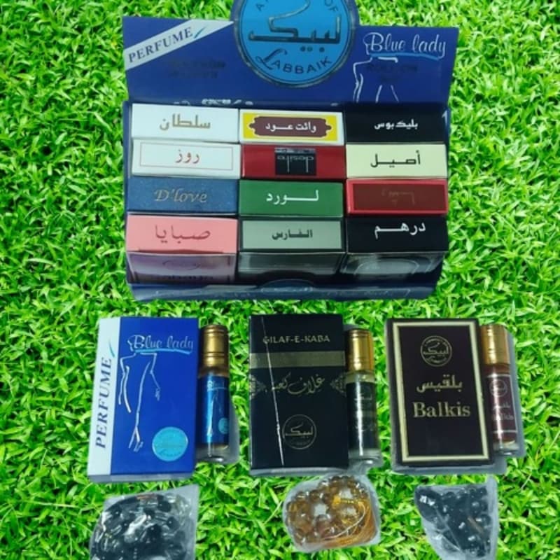 Mix Attar 6 ml Pack of 12 with Tasbeeh free Non Alcoholic Perfume Company o